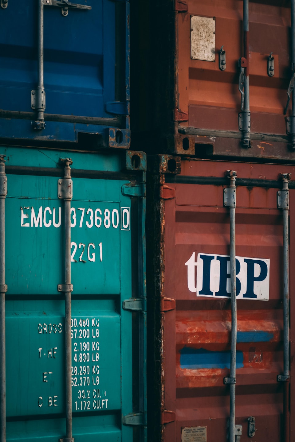British export containers prepared for global shipment